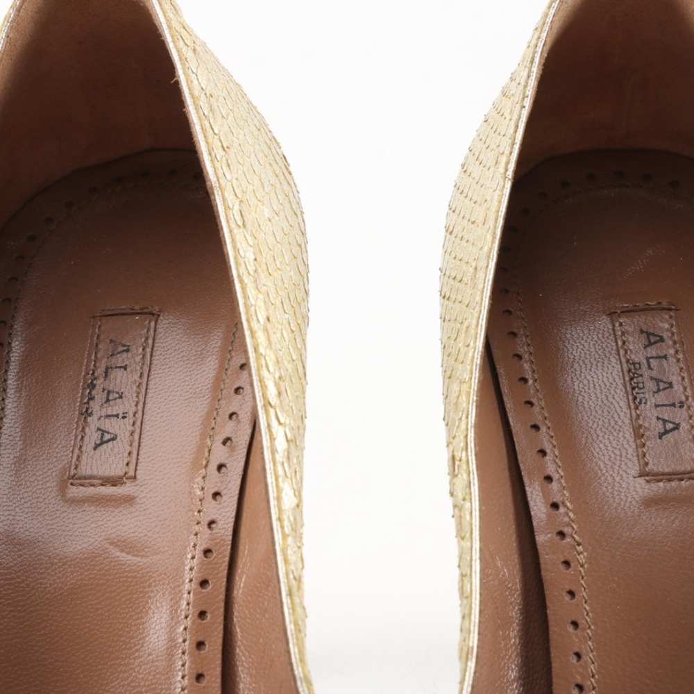 💋HP💋Alaia Paris Designer Python Gold Pumps - Picture 4 of 8